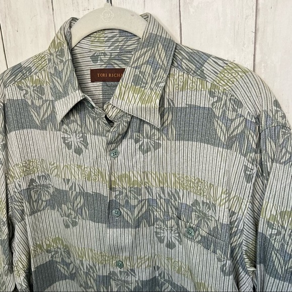 Men's ToriRichard Long Sleeve Hawaiian Aloha Shirt Small - Picture 3 of 4